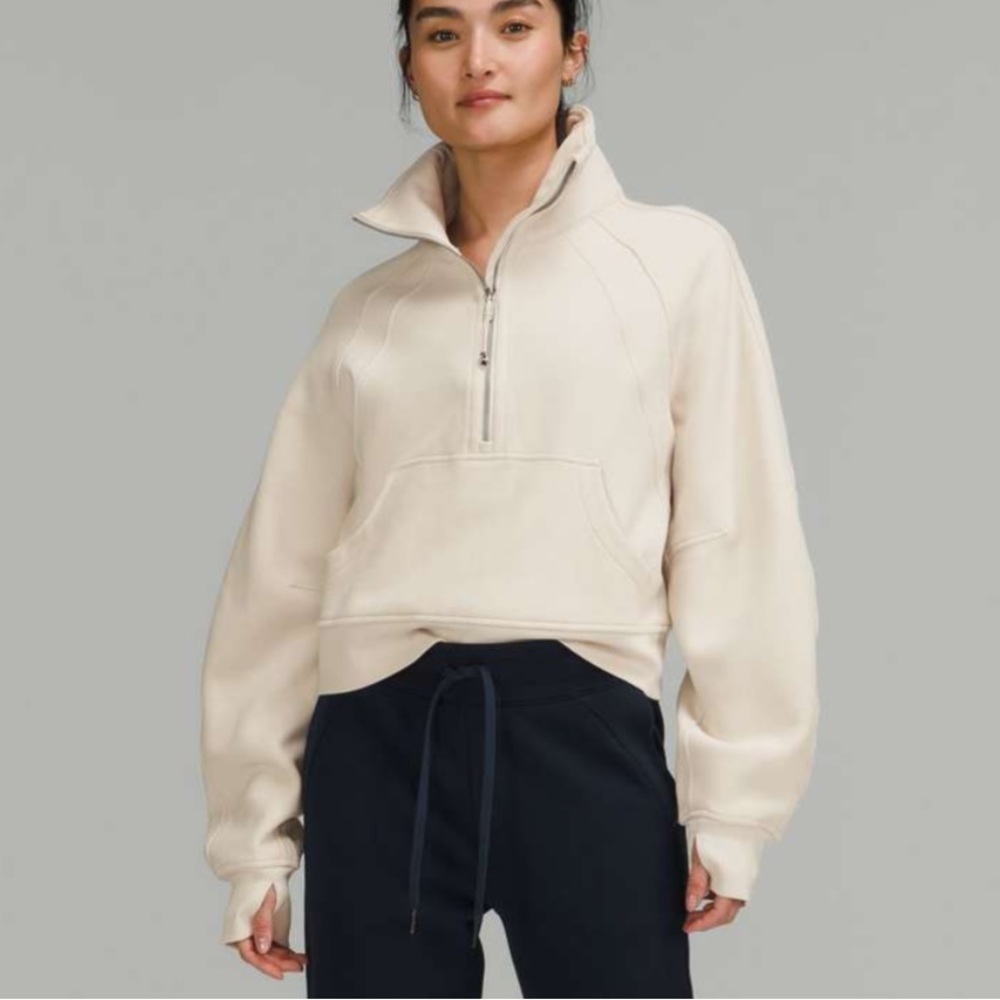 Lululemon scuba oversized funnel neck white opal M/L